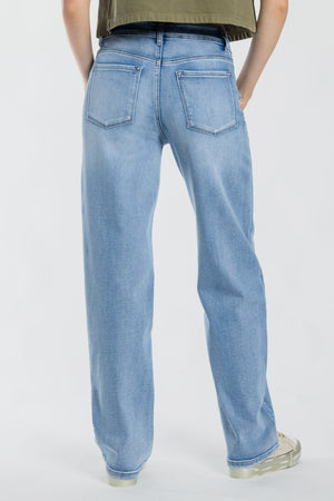 Mid Waist Loose Straight Jeans