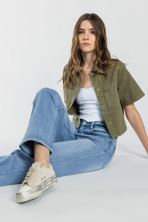 Mid Waist Loose Straight Jeans