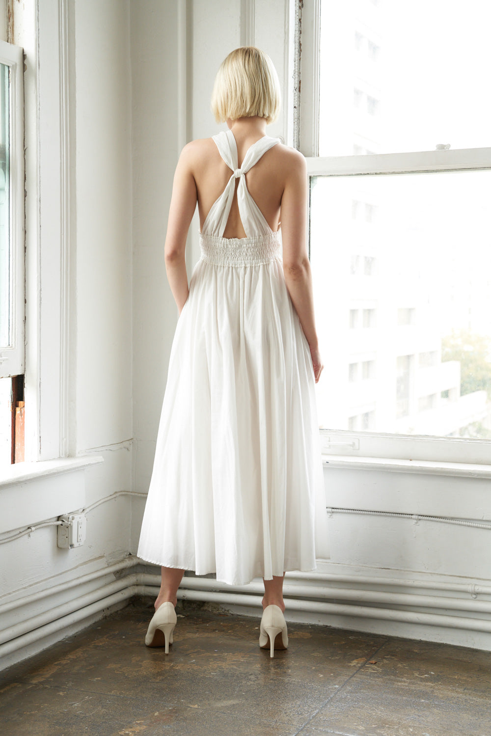 BIG CITY DREAMS WOVEN MIDI DRESS