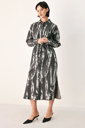 WEEKEND WANDERER GREY DENIM SHIRT DRESS