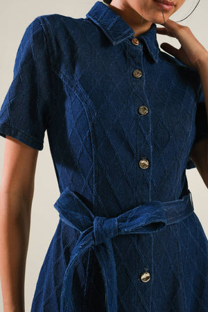 Confident Strides Denim Midi Dress