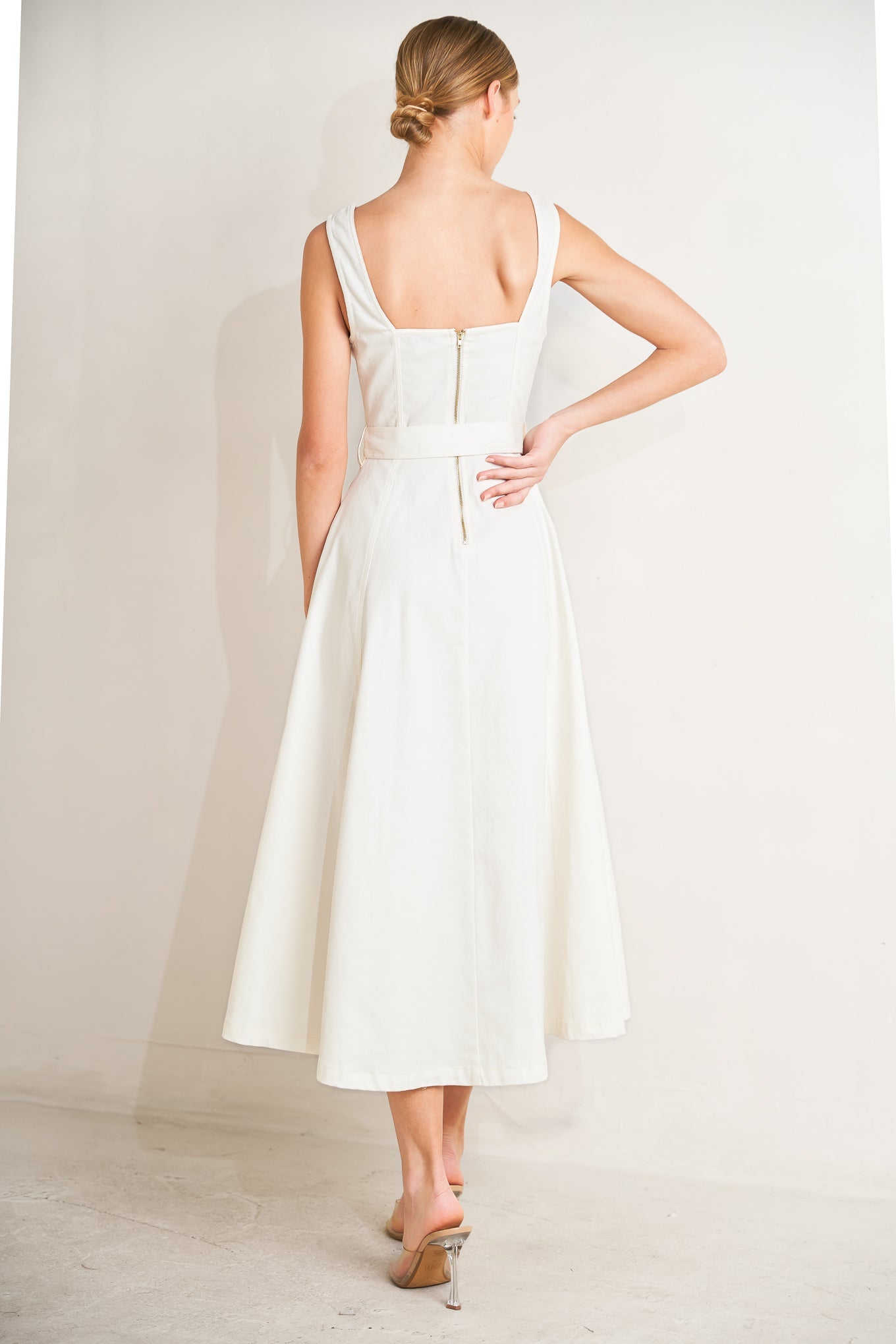 BELLA PORTOFINO WOVEN MIDI DRESS