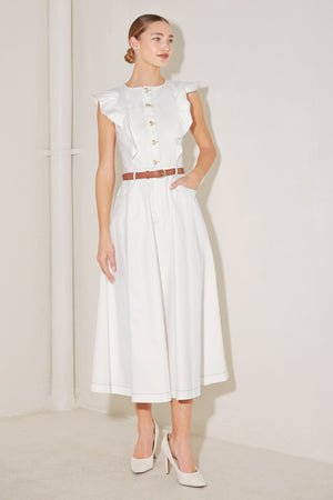 Soft Power Story Woven Midi Dress