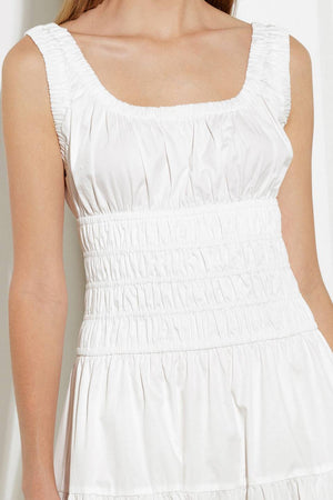 LOVELIEST LOOKS WHITE WOVEN MIDI DRESS
