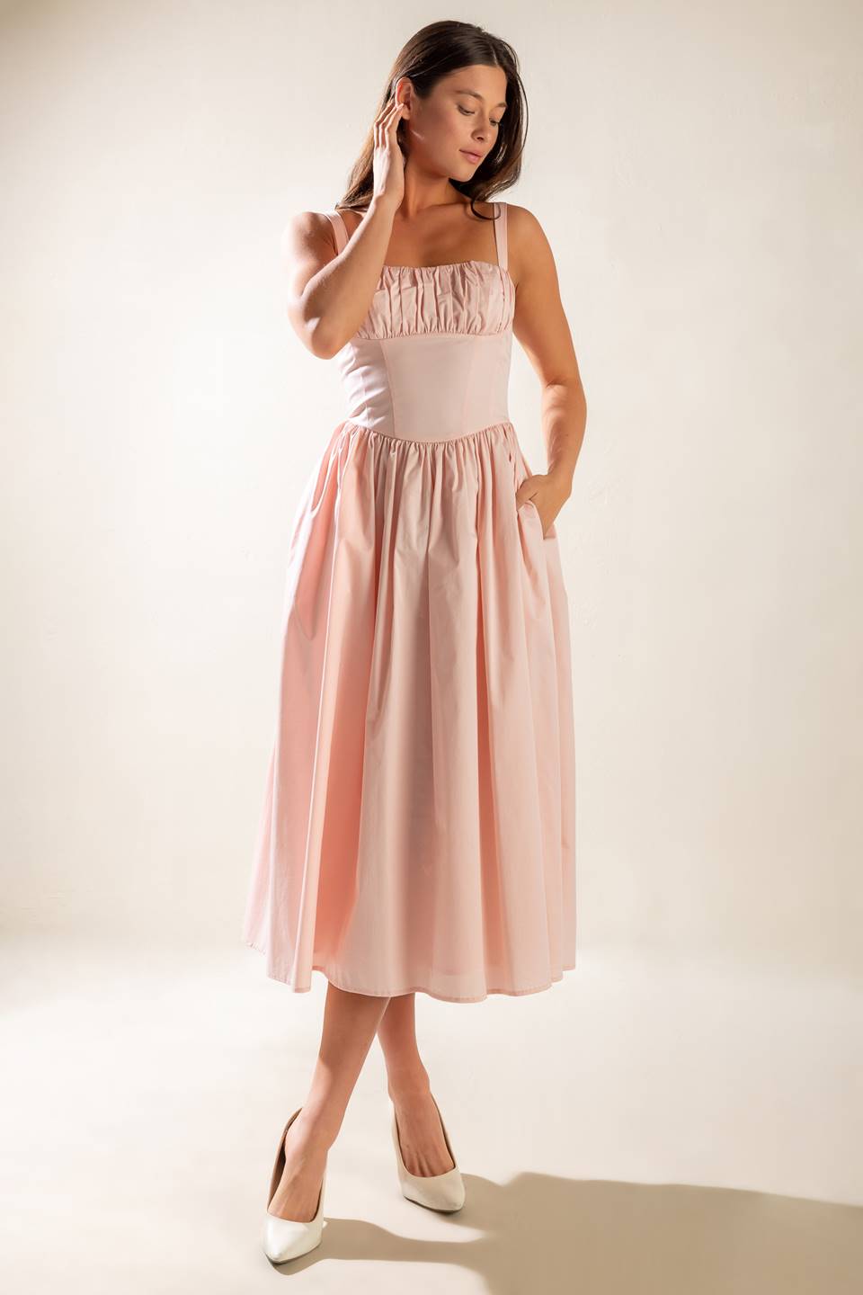 woven midi dress EASILY LOVED WOVEN MIDI DRESS