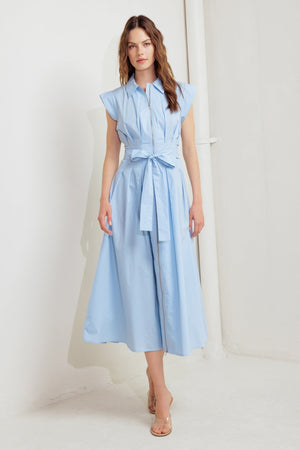 BLUE SERENITY WOVEN MIDI DRESS