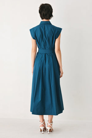 BLUE SERENITY WOVEN MIDI DRESS