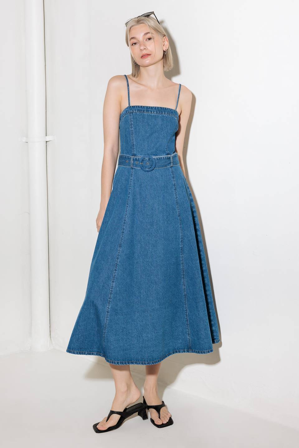 TRULY ENCHANTED DENIM MIDI DRESS