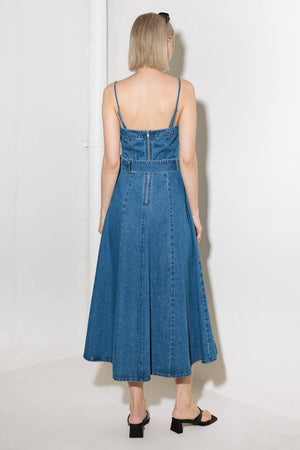 TRULY ENCHANTED DENIM MIDI DRESS