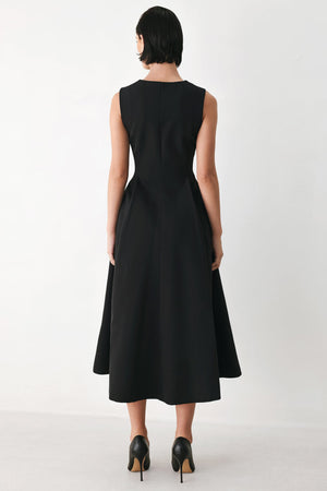 CLAY MODERN SWAY WOVEN MIDI DRESS