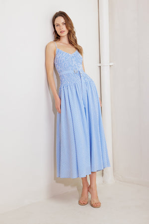 CITY BREEZE WOVEN MIDI DRESS