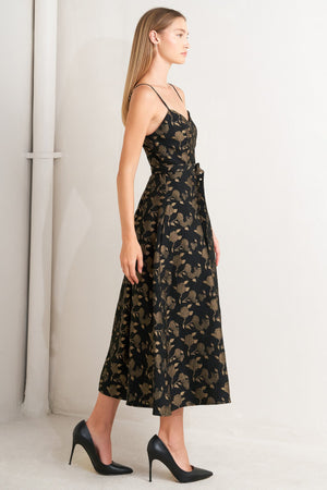 GARDEN OPERA WOVEN MIDI DRESS