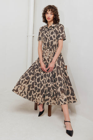 TAME GIRAFFE WOVEN MIDI DRESS