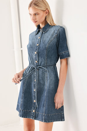 POWER IN DENIM MINI DRESS