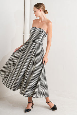 MONOCHROME BALLET WOVEN MIDI DRESS