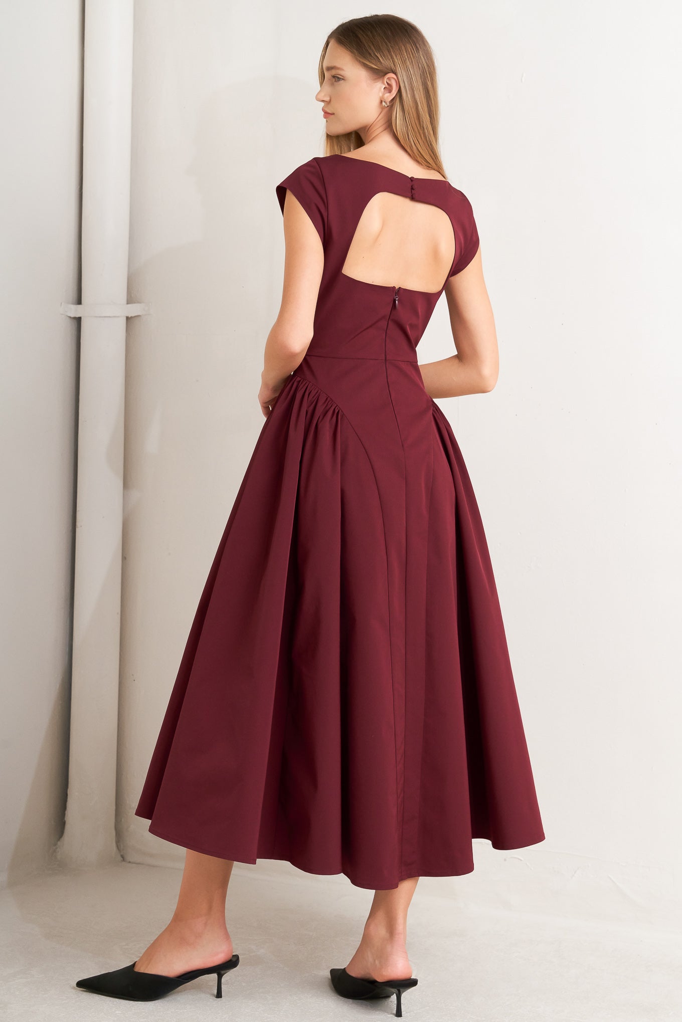 BERRY ARCHIVE ELEGANCE WOVEN MIDI DRESS