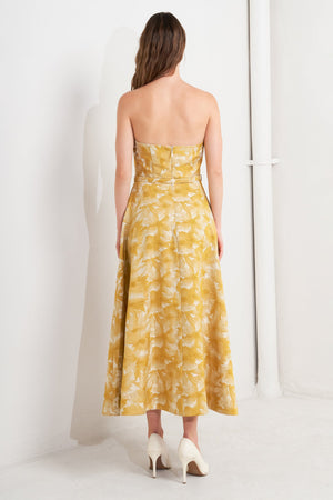 VERA BLOOM JACQUARD MIDI DRESS