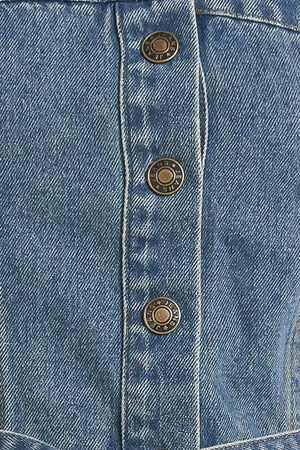 MIDNIGHT VOLUME DENIM MIDI DRESS