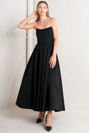 GALA NOIR WOVEN MIDI DRESS
