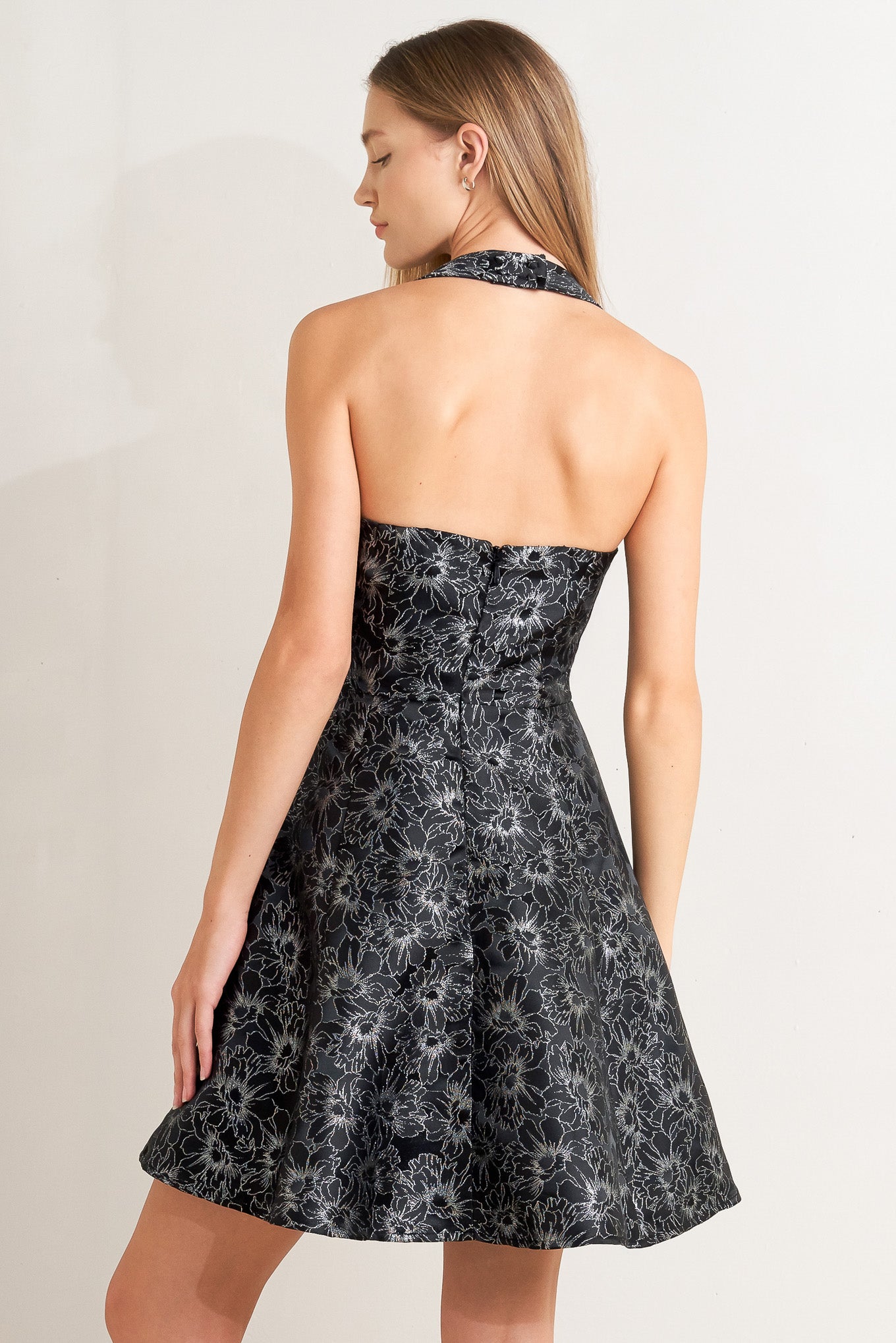 MYSTIC HOUR WOVEN JACQUARD MINI DRESS - Knitted Belle Boutique