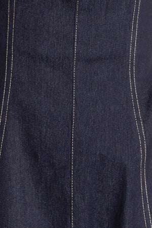 RAW ELEGANCE DENIM MIDI DRESS