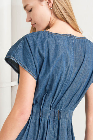 Modern Work Denim Midi Dress