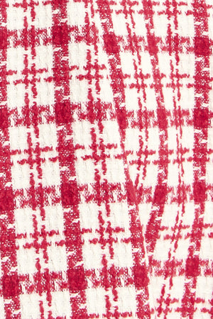 CHERRY CHECK TWEED MINI DRESS