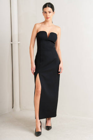 SECRET MOMENT WOVEN MIDI DRESS