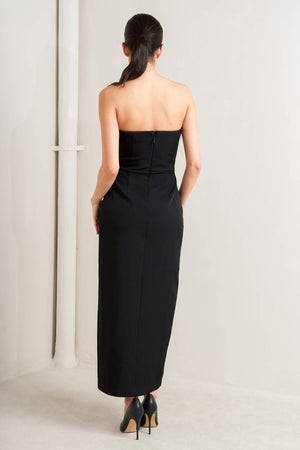 SECRET MOMENT WOVEN MIDI DRESS