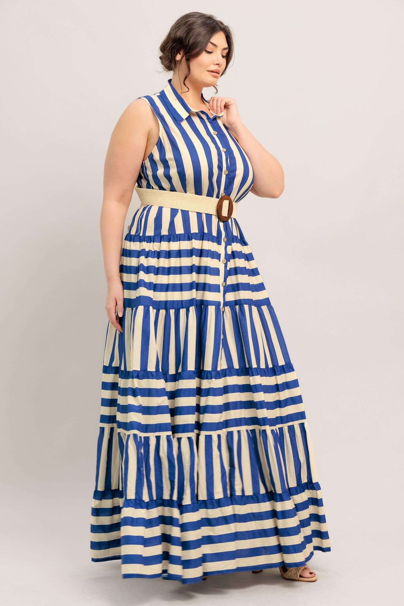 boardwalk maxi dress SUNSET BOARDWALK STRIP MAXI DRESS