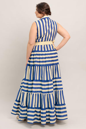 SUNSET BOARDWALK STRIP MAXI DRESS