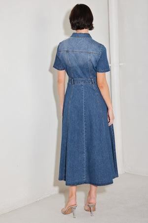 BLUEBIRD PROMENADE DENIM MIDI DRESS