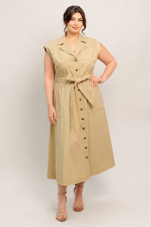 NATURAL INSTINCT WOVEN MIDI DRESS