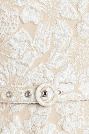 STATEMENT IN IVORY WOVEN MIDI DRESS