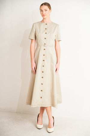 Command the Room Woven Midi Dress