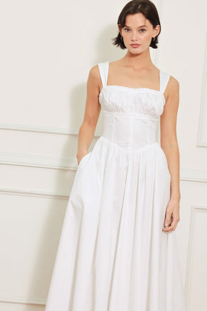 SWEETHEART SERENADE WOVEN MIDI DRESS
