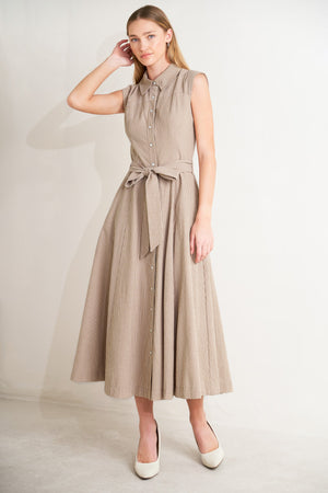 Cafe Au Lait Woven Midi Dress