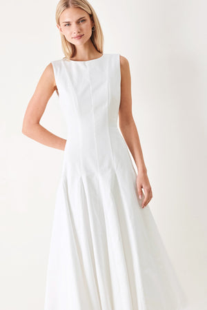 REFINED BEAUTY WOVEN MIDI DRESS