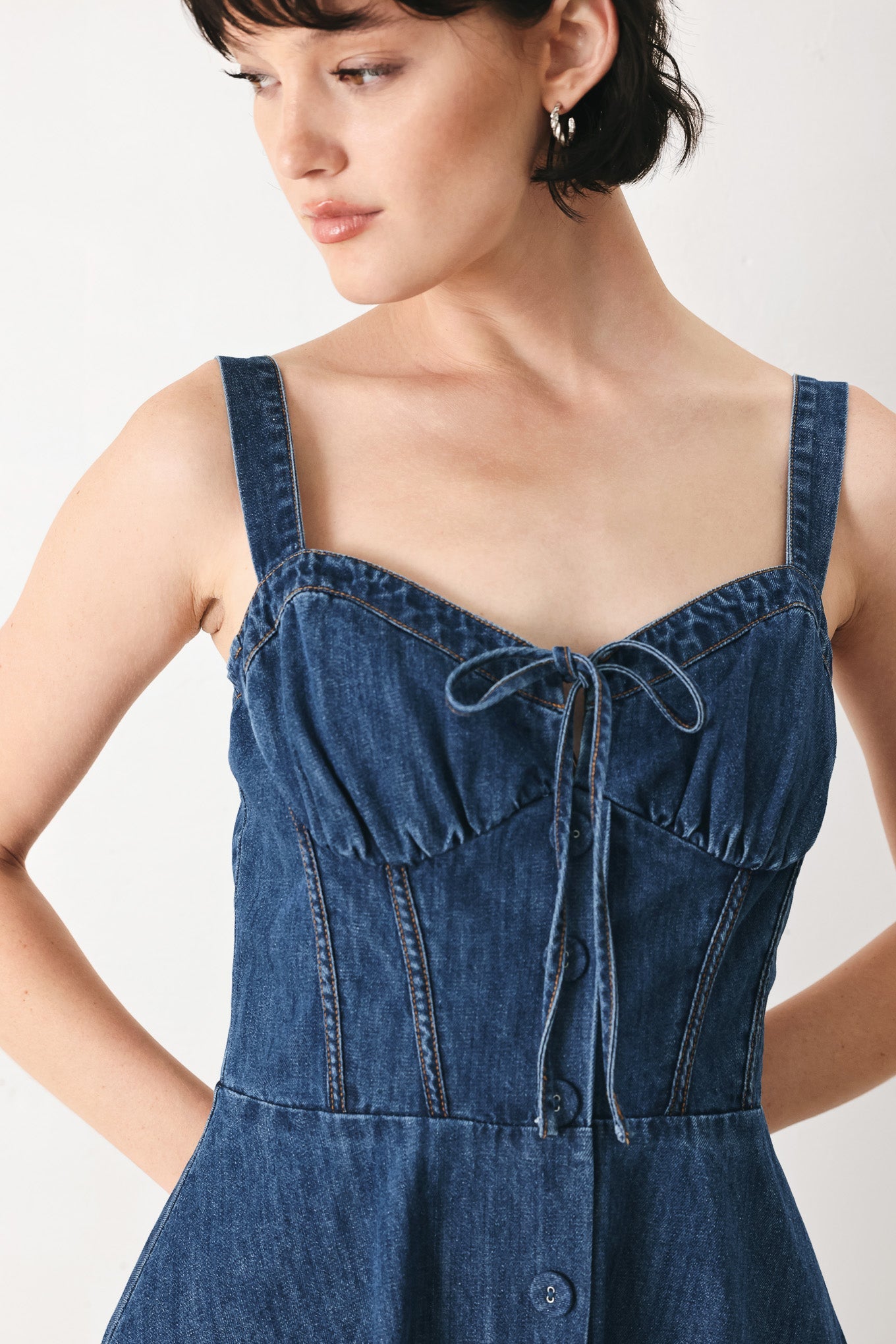 BLUE CRUSH DENIM MIDI DRESS - Knitted Belle Boutique