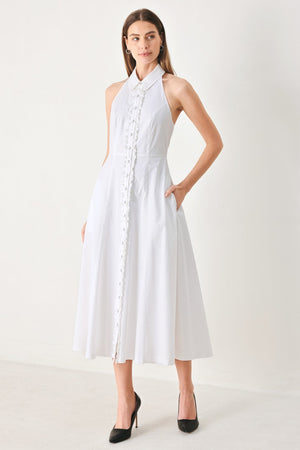 Angel Charm Woven Midi Dress