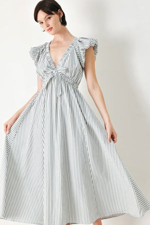 Whisper Stripe Woven Midi Dress