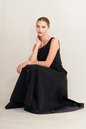 Paris After Dark Woven Midi Dress