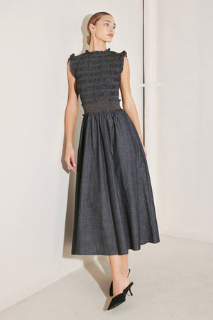 Romantic Reverie Denim Midi Dress