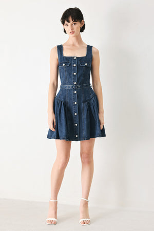 BABY BLUE LOVE DENIM MINI DRESS