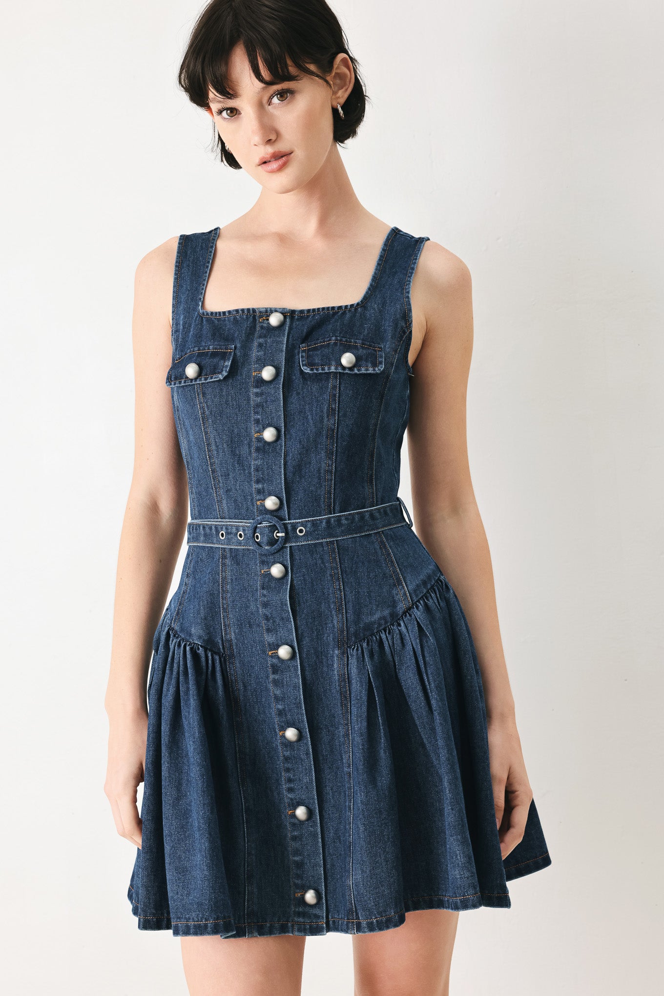 BABY BLUE LOVE DENIM MINI DRESS - Knitted Belle Boutique BABY BLUE LOVE DENIM MINI DRESS - Knitted Belle Boutique