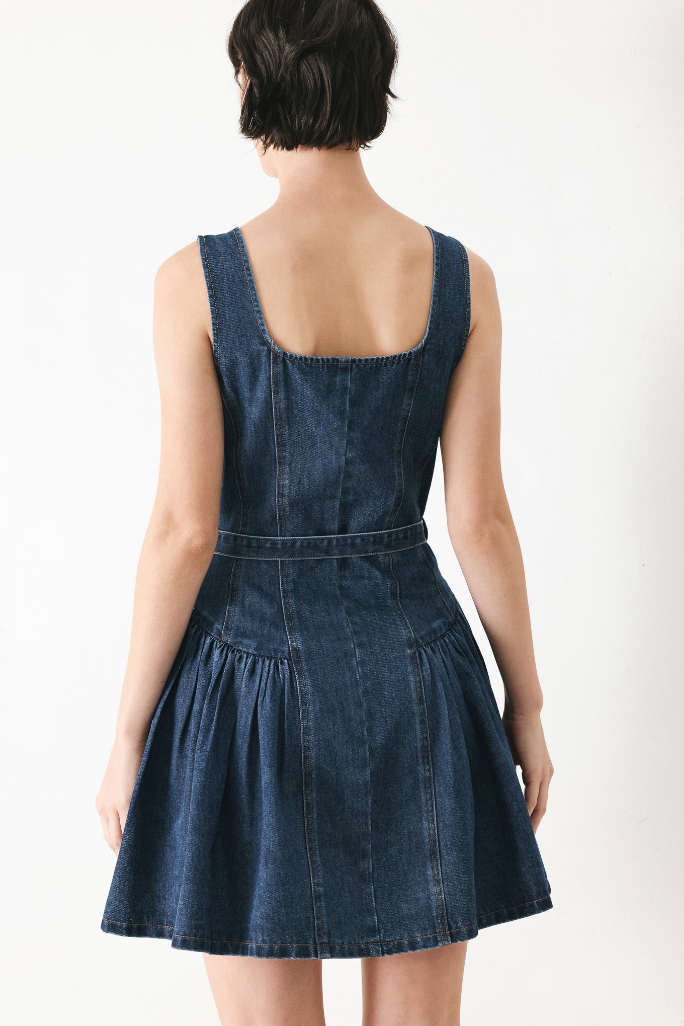 ladies denim mini dress Baby Blue Love Denim Mini Dress INDIGO / L