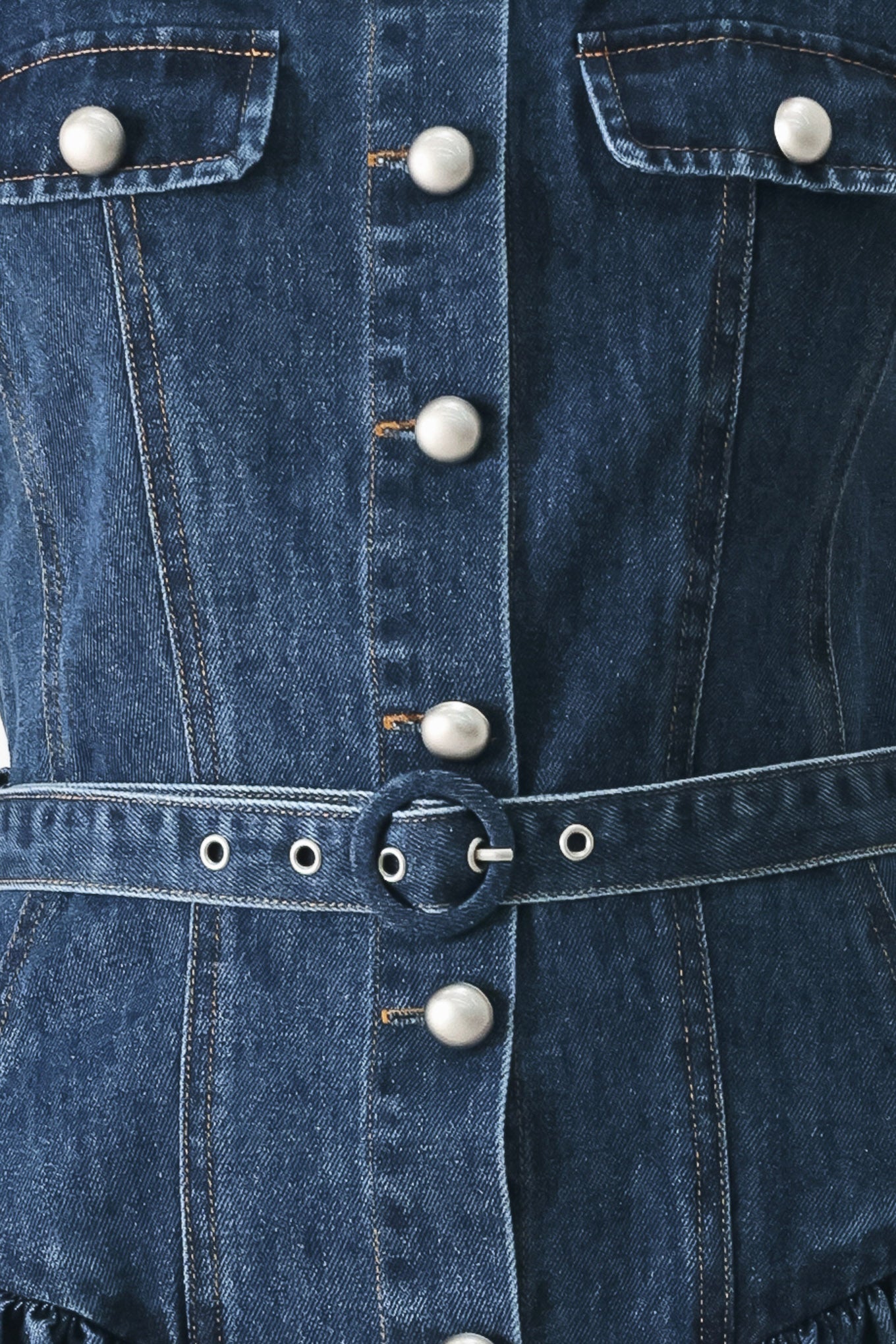 love the label ines belted denim mini dress BABY BLUE LOVE DENIM MINI DRESS L FLYING TOMATO INDIGO / L