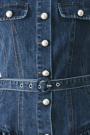 BABY BLUE LOVE DENIM MINI DRESS