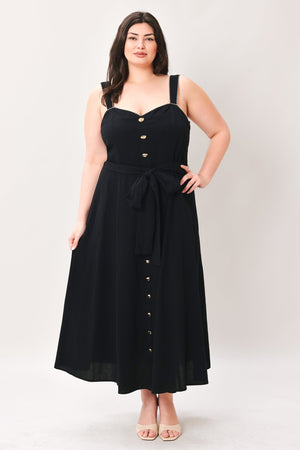 Lovely Noir Woven Midi Dress