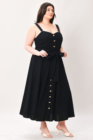 Lovely Noir Woven Midi Dress